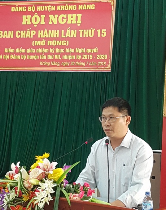 Đảng bộ huyện Krông Năng: Hội nghị Ban chấp hành kiểm điểm giữa nhiệm kỳ thực hiện Nghị quyết đại hội Đảng bộ huyện lần thứ VII, nhiệm kỳ (2015 – 2020)